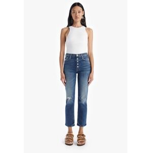 MOTHER Superior The Pixie Tomcat Ankle Jeans 27 Boho Distressed layered timeless